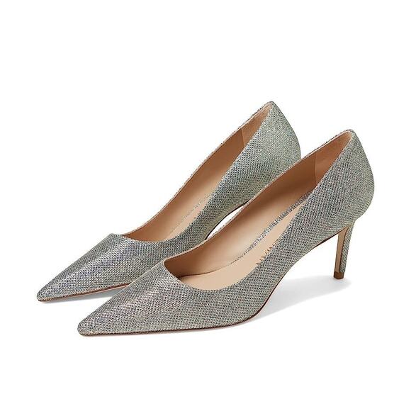 Stuart Weitzman Women’s Stuart 75 Pump Platino Shoes Size 5 Gold NWOB MB - Picture 1 of 10